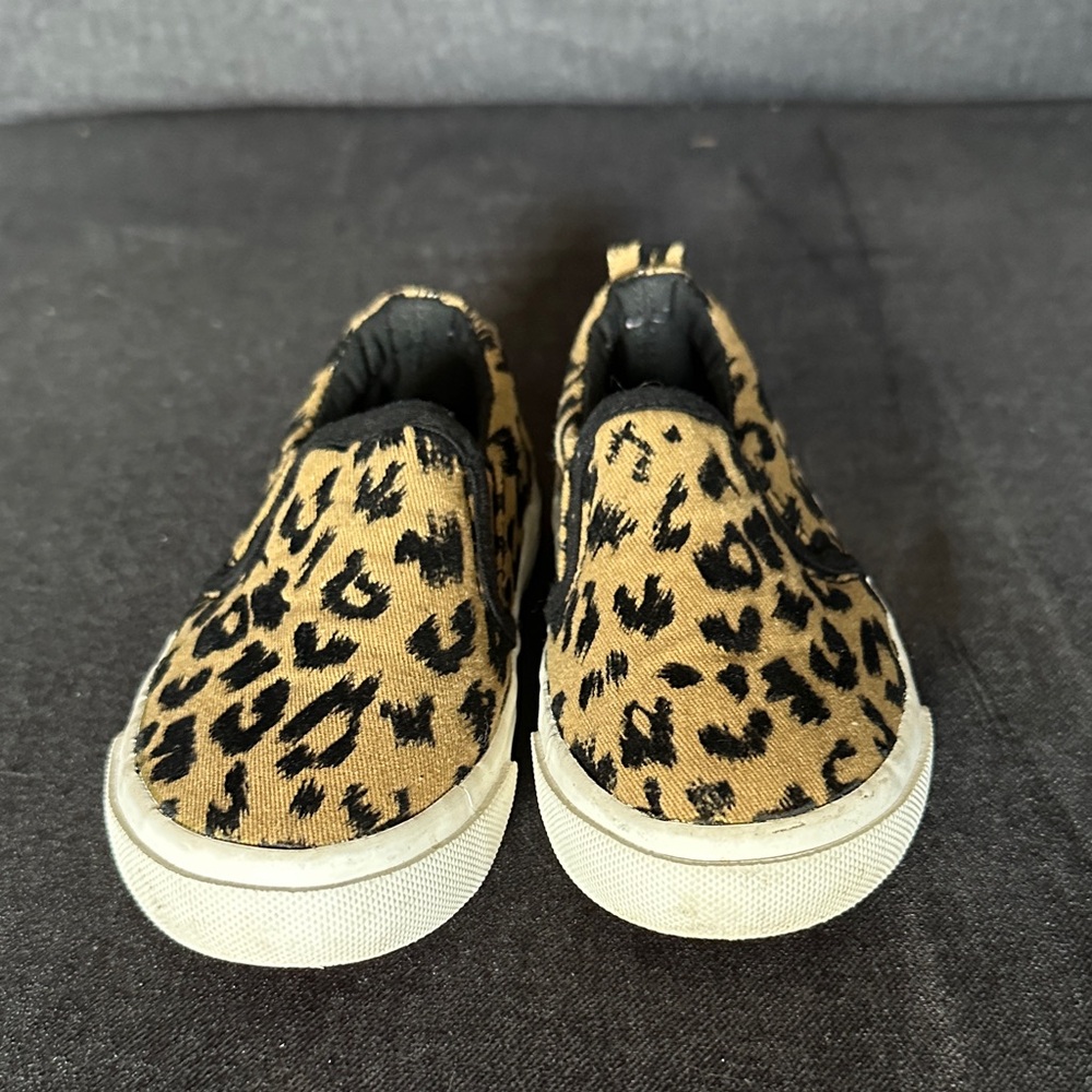 Leopard Print Kids Slip-On Sneakers